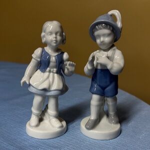 Porcelain Boy and Girl Figurines Gerold Porzellan Bavaria, West Germany 5.5”